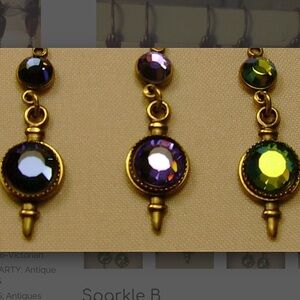 Swarovski Crystal Antiqued Solid Brass Earrings